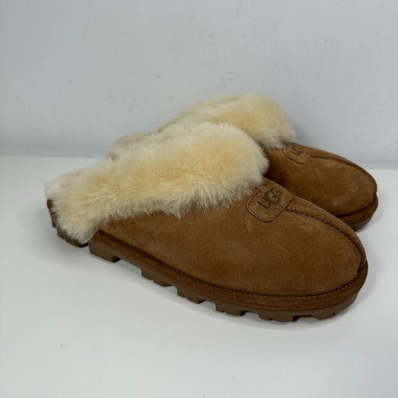 UGG Coquette Chestnut Suede Sheepskin Comfort Slippers, Women Sz US 11 - Picture 1 of 11